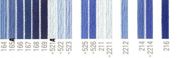 コスモ 刺繍糸セット 25番 col.164〜216x各1束 18色セット 青系 2