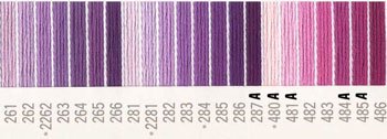 コスモ 刺繍糸セット 25番 col.261〜486x各1束 22色セット 紫系 2