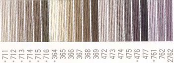 コスモ 刺繍糸セット 25番 col.711〜2762x各1束 21色セット 黒・白系 1
