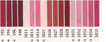 オリムパス 刺繍糸セット 25番 col.192〜1035x各1束 17色セット ピンク・赤系 2-2