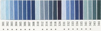 オリムパス 刺繍糸セット 25番 col.301〜344x各1束 23色セット 青・水色系 1-1