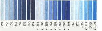 オリムパス 刺繍糸セット 25番 col.351〜372Ax各1束 22色セット 青・水色系 1-2