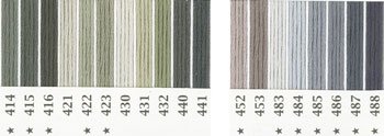 オリムパス 刺繍糸セット 25番 col.414〜488x各1束 20色セット 青・水色系 2-2