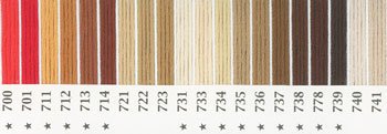 オリムパス 刺繍糸セット 25番 col.700〜741x各1束 20色セット 茶・白黒系 1-1