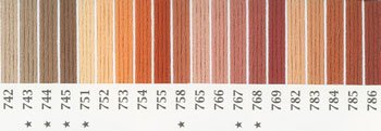 オリムパス 刺繍糸セット 25番 col.742〜786x各1束 20色セット 茶・白黒系 1-2