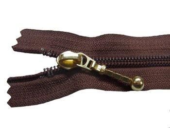 YKK 5CN 玉付きコイルファスナー 30cm col.568 茶色