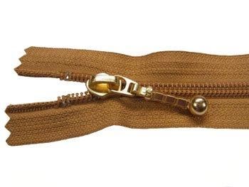 YKK 5CN 玉付きコイルファスナー 40cm col.508 黄土色
