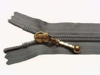 YKK 5CN 玉付きコイルファスナー 40cm col.577 グレー