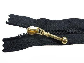 YKK 5CN 玉付きコイルファスナー 40cm col.580 黒