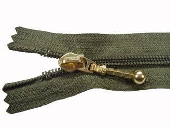 YKK 玉付き コイル巻きファスナー 50cm col.566 モスグリーン