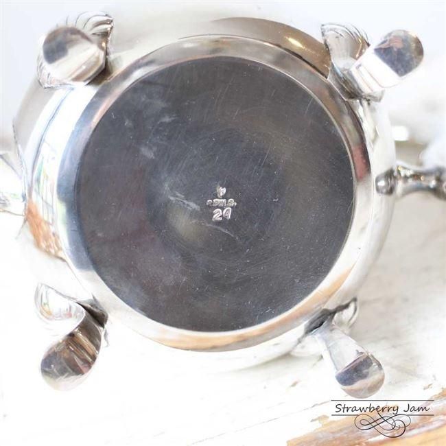 L3306-153 送料込！英国アンティーク シルバーP ポットセット