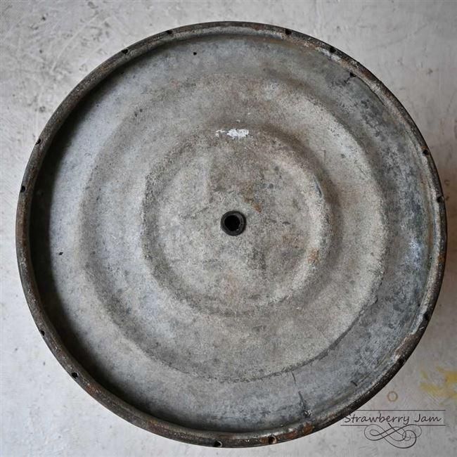 L3501-71-5 英国アンティーク ブリキ ドラム 鉢 ゴミ箱 L3501-71-4