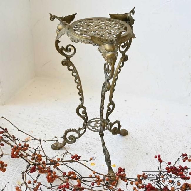 L2804-705 フランスアンティーク スタンド 花台 プランター 真鍮 お花 L2804-705 フランスアンティーク フラワースタンド 花台 プランター