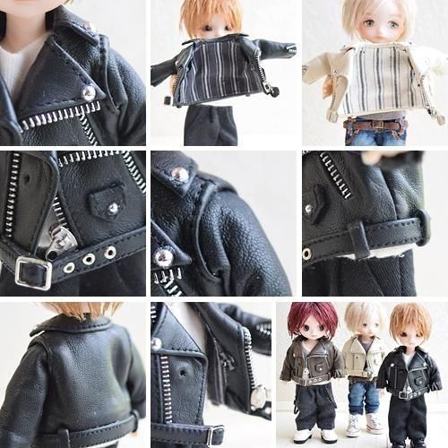 1/12ボディ兼用サイズ 本革 ダブルライダースジャケット☆レザー 1/12ボディ兼用サイズ 本革 ダブルライダースジャケット☆レザー