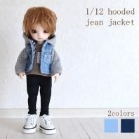 1/12ボディ兼用サイズ フード付き Gジャン デニムジャケット フード＆袖切替 ミックスタイプ 2colors tlo