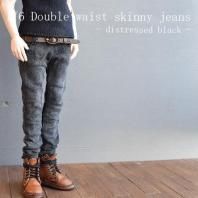 <img class='new_mark_img1' src='https://img.shop-pro.jp/img/new/icons58.gif' style='border:none;display:inline;margin:0px;padding:0px;width:auto;' />☆ラスト1点☆1/6（オビツ30）ボディサイズ ユーズド加工 ダブルウエスト スキニーデニム （ブラック） 着脱可能レザーベルト付属 btm lims
