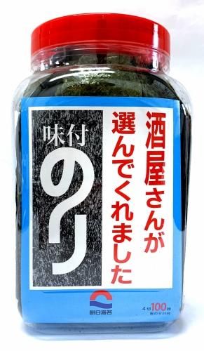 海産物の贅沢お出汁と有明産海苔 朝日海苔本舗 酒屋さんが選んでくれました 味付のり 一般的市販サイズの約2倍のデカさで100枚入 日々の食卓でのご利用に便利な大容量パック 東京小金井より アアヤのお店 がお届けします 酒屋さんが選んだ味付けのり