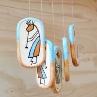 大きなココペリ　スチール　ウインドチャーム 大きなココペリ スチール ウインドチャーム