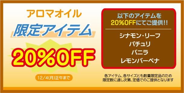 限定アイテム20%OFFセール