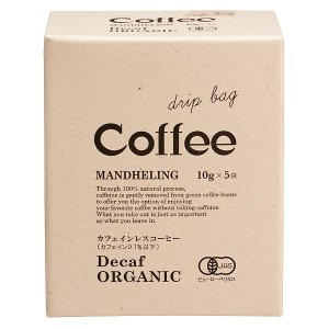 ムソー　オーガニック　ドリップパック　カフェインレスコーヒー（デカフェ）10gｘ5袋