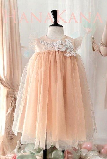 リメイクベビードレスワンピースタイプチビ袖 - ベビードレス,リメイク