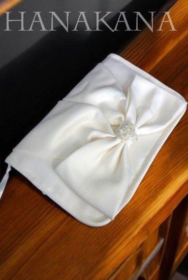 リメイク母子手帳ケース 通帳ケース ｍサイズ ベビードレス ヘッドドレス ウェディングドレスリメイク 結婚式やお祝いに上質な日本製hanakana