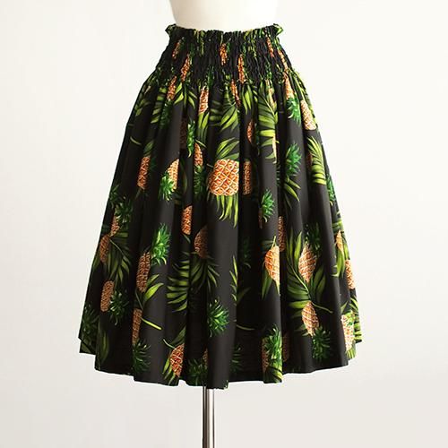 黒色 パウスカート パイナップル柄 4色展開 フラダンス衣装 パウスカートの通販ショップ ブルーヘヴンカンパニー