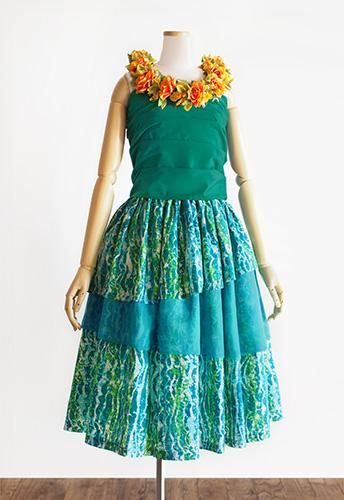 1着のみ】モデルスイート エメラルドグリーン ウェーブ柄