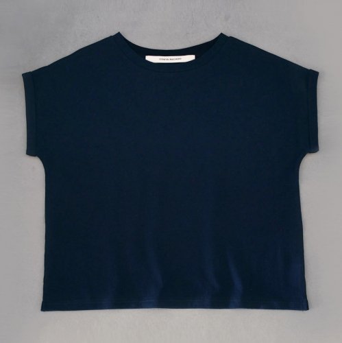 French sleeve   tops turn up   navy
