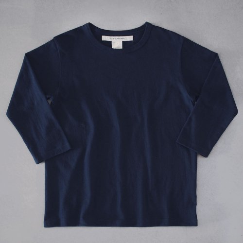 T-shirt 6.3oz solid three-quarter sleeves navy