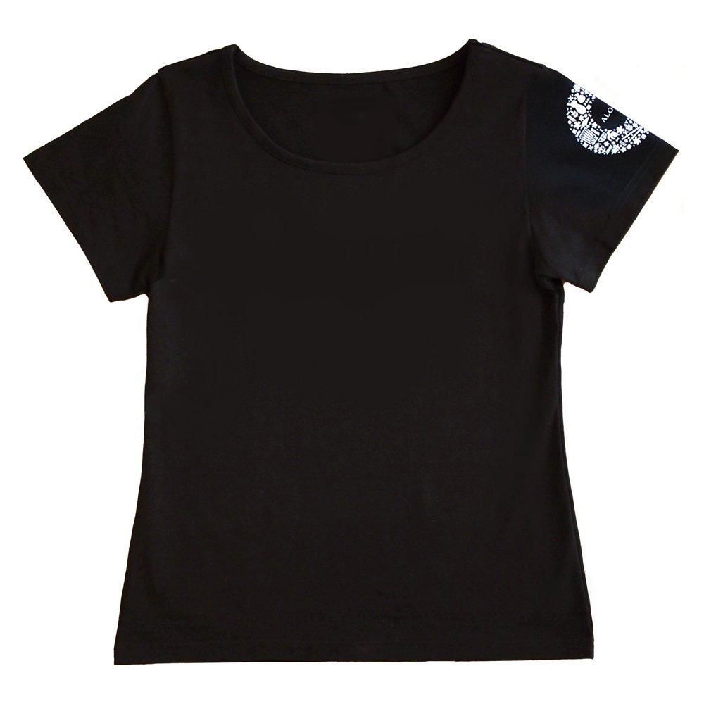 最終価格 フラダンス パウスカート・七分袖Tシャツ・パウケース + おまけ付 七分袖 黒色 フラTシャツ［フロント 無地 / バック ワンポイント