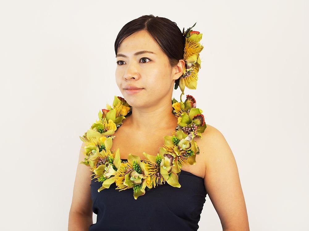 フラダンス　衣装　美品　レイ　クリップ　セット 楽天市場】フラダンス ヘアクリップとレイのセット 髪飾り
