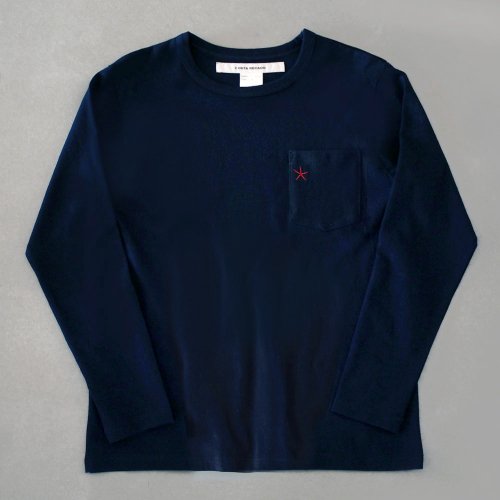 T-shirt 6.3oz long sleeve navy hitode with pocket