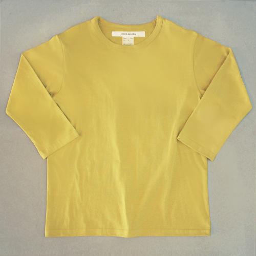 T-shirt 6.3oz solid three-quarter sleeves yellow