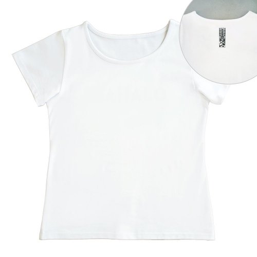 【2Lサイズ】半袖 白色 フラTシャツ ［フロント 無地 / バック ティキ］