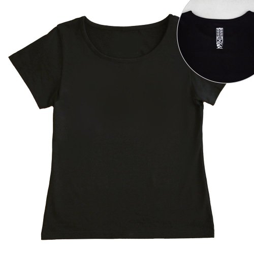 【2Lサイズ】半袖 黒色 フラTシャツ ［フロント 無地 / バック ティキ］