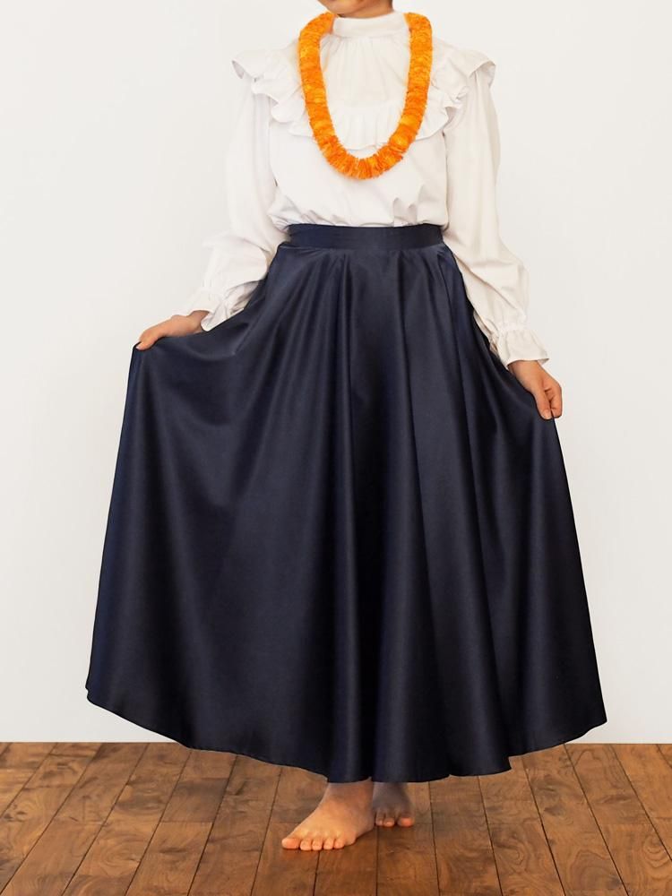 安いそれに目立つ サテン サーキュラースカート Skirt