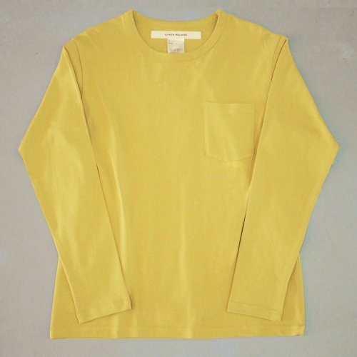 T-shirt 6.3oz solid long sleeves yellow with pocket