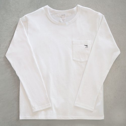 【CORTADO】T-shirt 7.8oz long sleeves white  “departure”  with pocket
