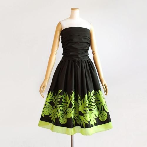 ユカ☆パウスカート☆グリーン、ネイビー パウスカート ネイビー系 SK444-7-3667 フラダンス 衣装 フラ