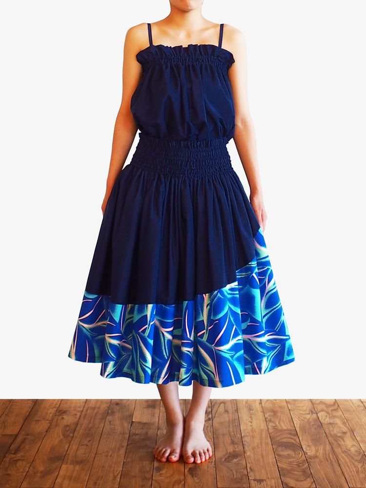 マカマカ パウスカート フラダンス リーフ柄 ハワイアン リゾート 衣装