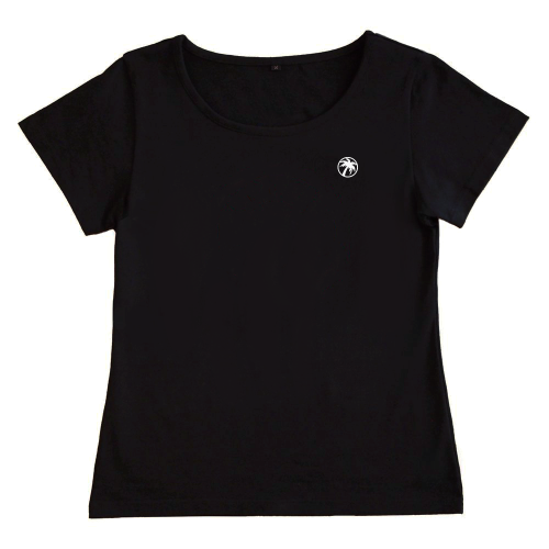 【3Lサイズ】 半袖 黒色 フラTシャツ ワンポイント椰子柄 (白)
