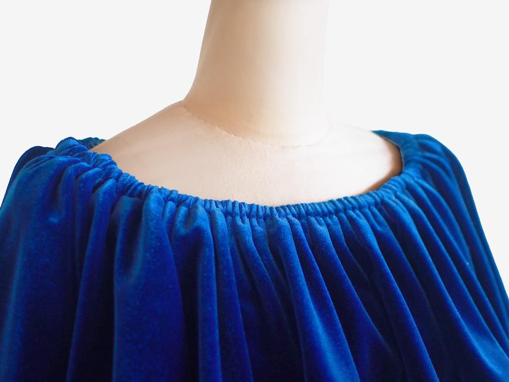 ベロアドレス　ブルーヘブン 全22色】 ストレッチベロア ケープ フラダンス衣装