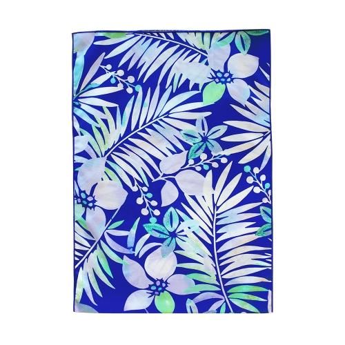 シンプルな袋 ブルー モンステラ ハイビスカス柄