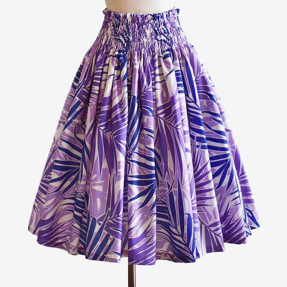 パープル パウスカート 椰子柄［6色展開］フラダンス衣装