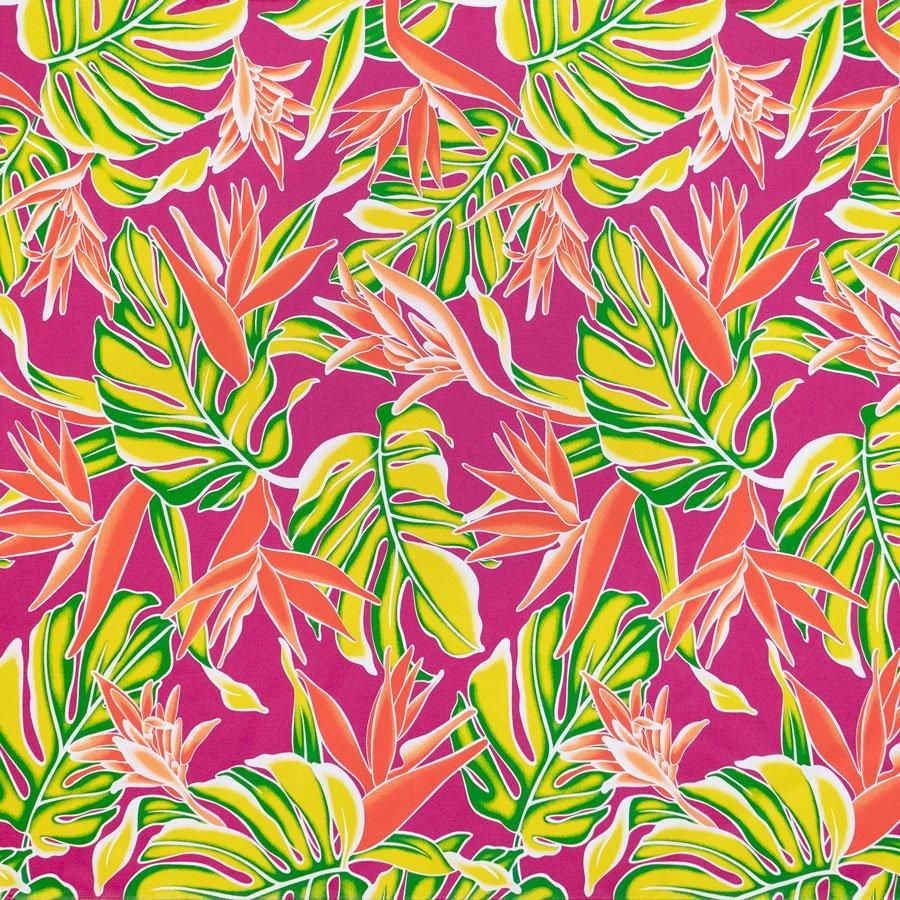 ピンク パウスカート バードオブパラダイス モンステラ柄［5色