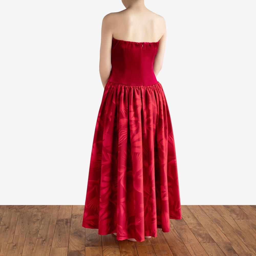 フラドレス45 ポリエステルブロード ハワイ島からの便り001 レッド