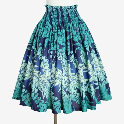 #2667　新品　フラダンス　トップス　パウスカート　セット　ネイビー　ブルー フラダンス衣装 パウスカート シングル ブルー 青 ネイビー 紺