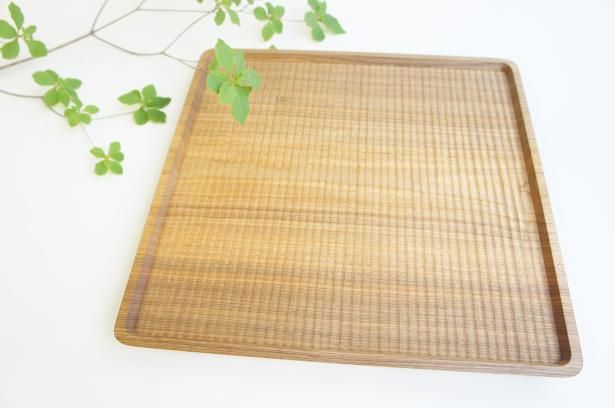 クルミ角盆（彫） - a r i a i - online store -