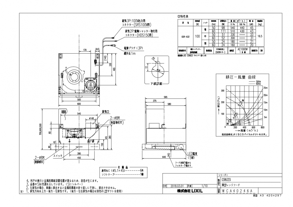 レンジフード 富士工業製(LIXIL) GSR-632SI 間口60cm シルバー レンジフード 富士工業製(LIXIL) GSR-632SI 間口60cm シルバー